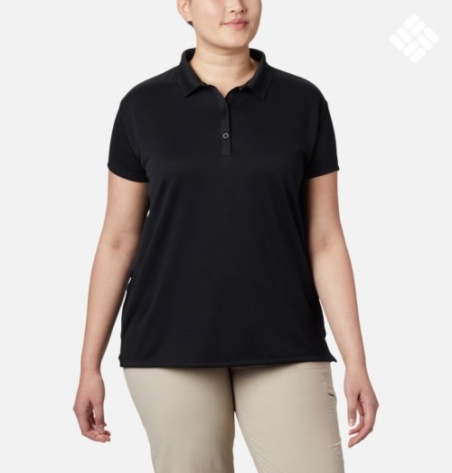 Tricouri Polo Columbia PFG Innisfree Scurte Sleeve Dama Negrii | Plus Size VH1SA890Q